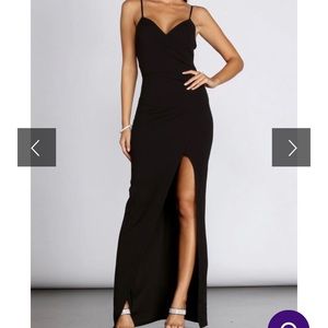 Windsor Floor Length Black Dress